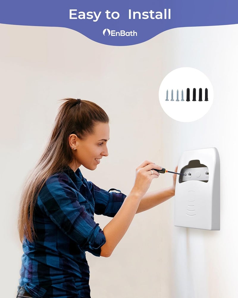 EnBath Commercial Toilet Seat Cover Dispenser Wall Mount, White Half-Fold Toilet Seat Cover Holder for Bathroom/Restroom - Image 4